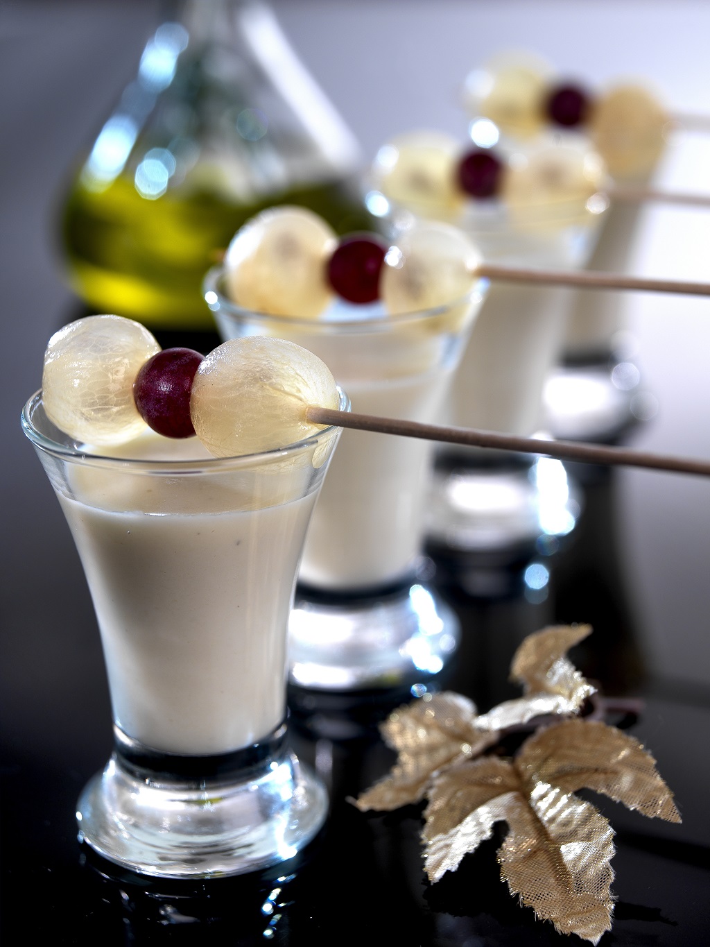 Creamy almond and grape soup shots - Olive Oils from Spain