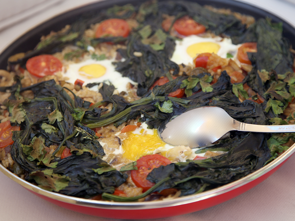 Rice with vegetables, eggs and Olive Oil - Olive Oils from Spain