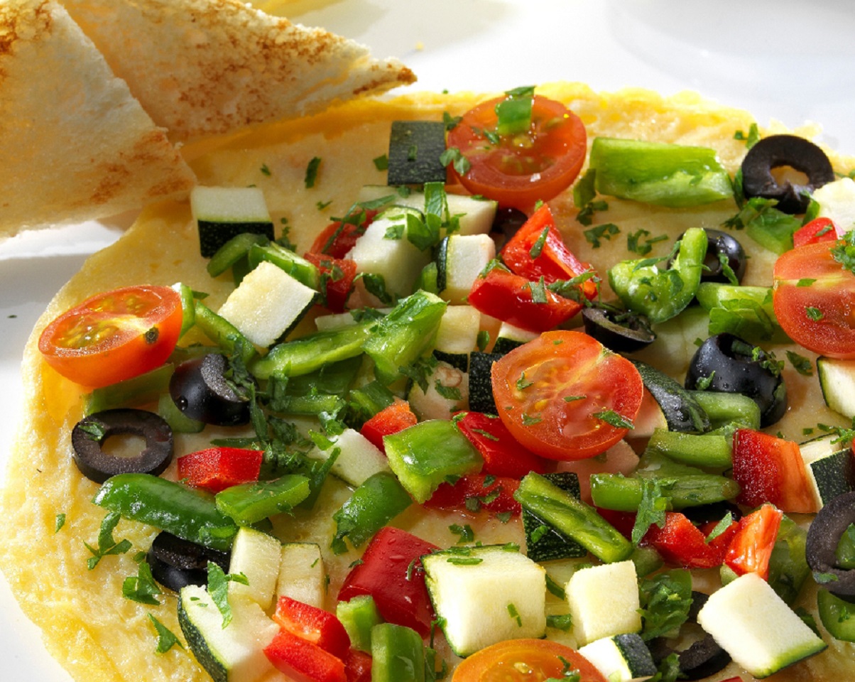 Vegetable omelette pizza - Olive Oils from Spain