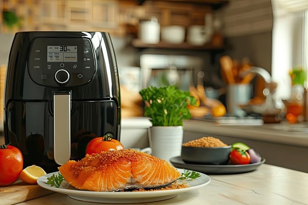 Crispy air fryer salmon