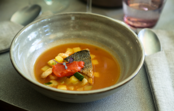 Red mullet soup with olive oil