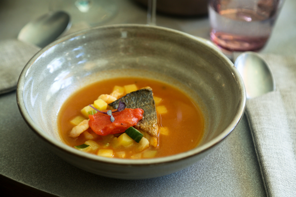 Red mullet soup with olive oil