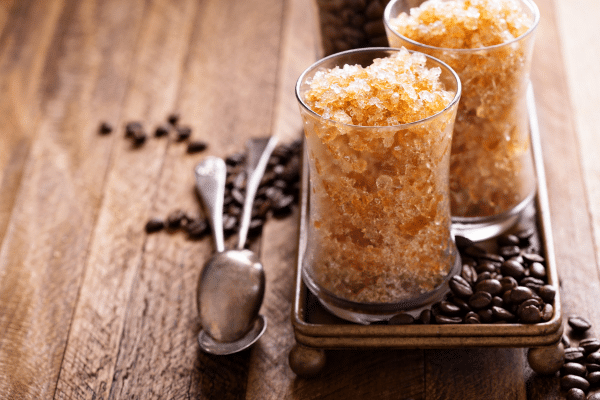 Coffee granita with olive oil