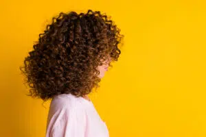 girl with curly hair