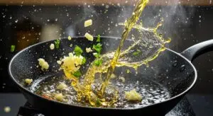 olive oil in a pan