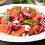 Watermelon Salad with Extra Virgin Olive Oil from Spain