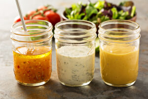 variety homemade salad dressings